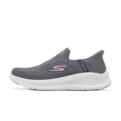 Mens Go Walk Fabric Comfortable Durable Breathable Low Top Casual Shoes Men Sneaker Gray 216372-CHAR