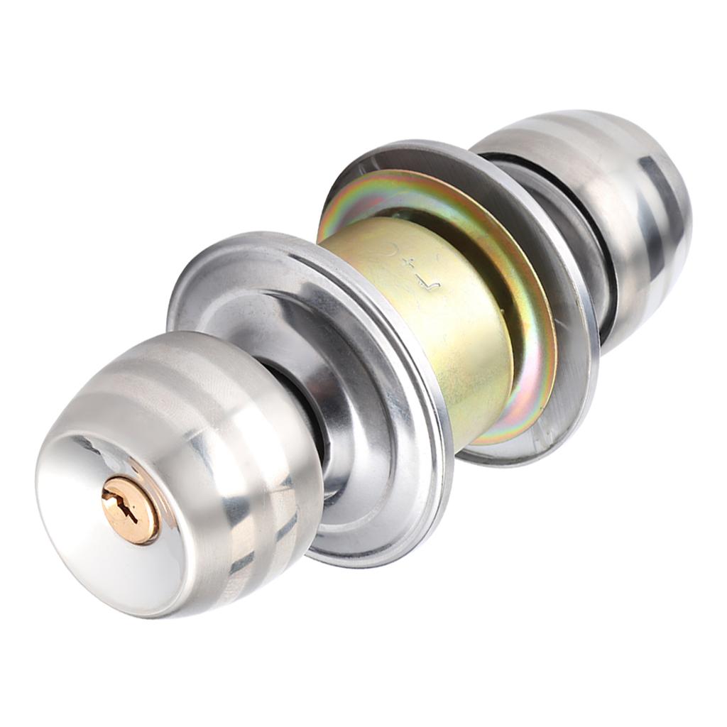 Household Stainless Steel Door Locks Short Tongue Spherical Door Lock for Bedroom Bathroom Use