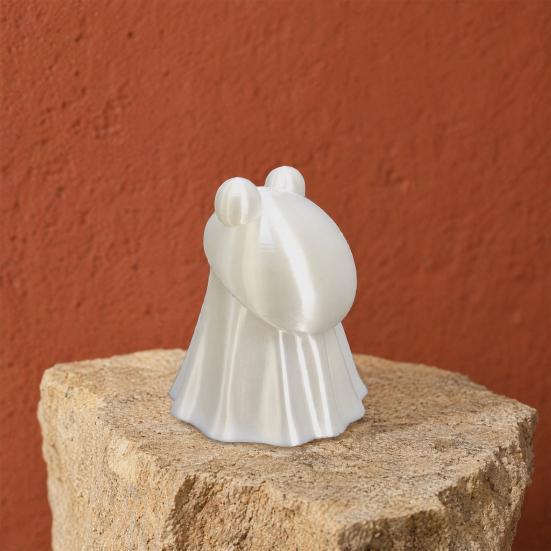 Huaqianguhh 3D Printed Frog Ghost Statue, Halloween Spooky Figurine, Cartoon Decorative Sculpture for Holiday Party