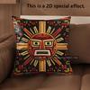 2D Aztec Sun God Embossed Style Pillow Covers Pattern Cushion Cover Suitable For Sofa Bedroom Car Pillow Cover