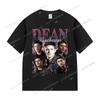 Vintage Dean Winchester Actor Graphic T Shirt Mens Fashion High Quality Clothing Tshirts Unisex 100 Cotton Oversized TShirt