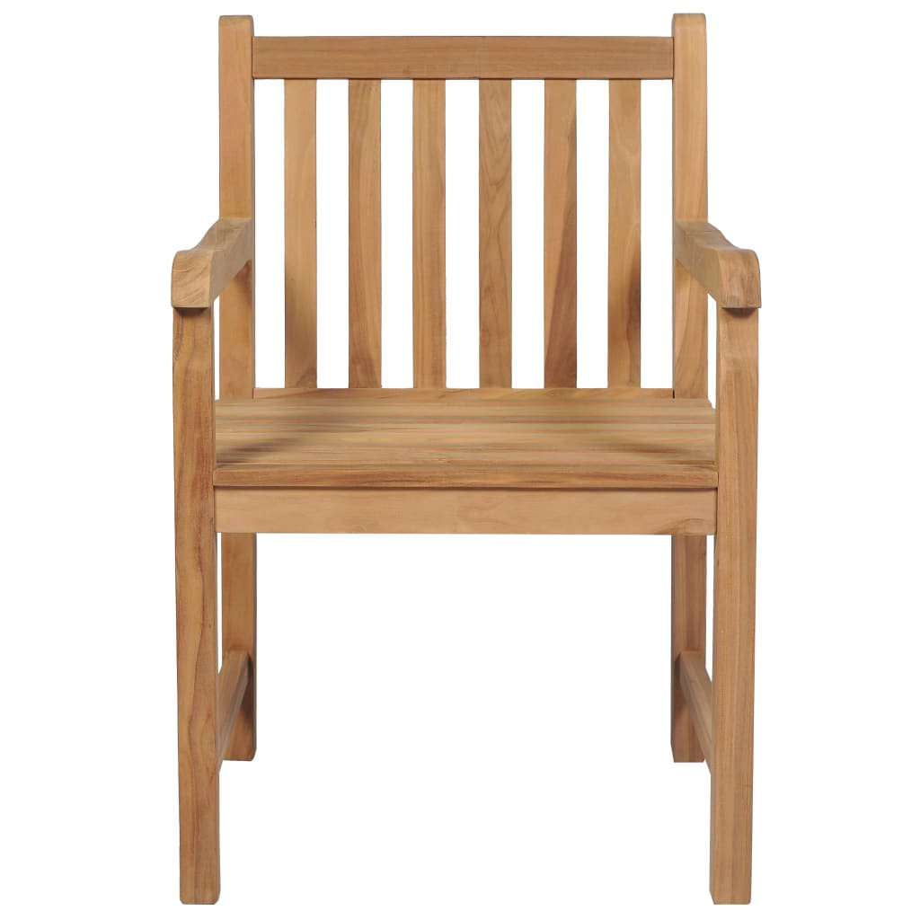 Garden Chairs 2 Pcs with Grey Cushions Solid Teak Wood