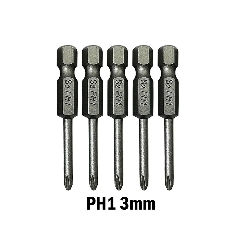 5 Stück Kreuzschraubendreherbits 1/4 Zoll Sechskantschaft Schraubendreherbits Elektrische Schraubendreherbits Legierungsstahl Schraubendreher PH00 PH0 PH1 PH2