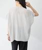 AC by Alpha Cubic Sheer Stripe Size Size Gray Women's Blouse, 353794, L,