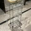 Modern Plastic Trolley for Bathroom Transparent Removable Trolley Cart with Basket Light Luxury Simple Hand Cart for Kitchen
