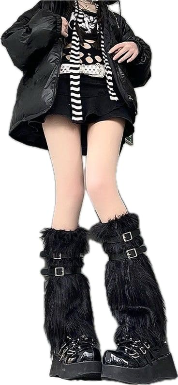 

Loose Socks with Faux Cute Leg Leg Cold Fluffy Gothic [PLbsE] Belt, Fur, Warmers, Covers, Thick, Protection, Socks, Shibuya, Harajuku, Gals, Mines,