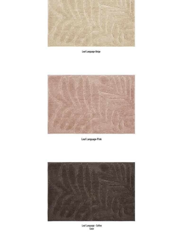 Cross-Border Leaf Flocked Bathroom Mat: High-Low Pile, Absorbent, Non-Slip, Quick-Drying Toilet Entrance Foot Pad.