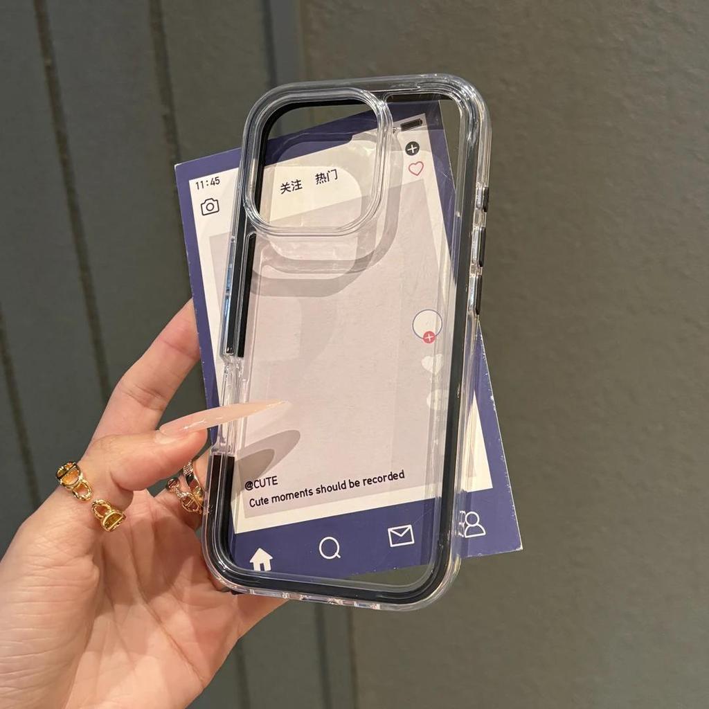 Colorful Two in one Acrylic Suitable for Apple 16 Mobile Phone Case IPhone 15 Protective Case 14 High Transparency 13 Soft Edges