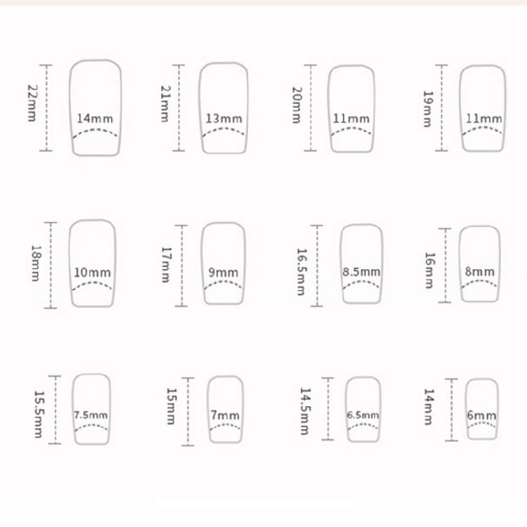 24 Pcs Rhinestones Acrylic Nail Square Full Cover Stick On Nail French Tip Press On Nail Simple False Nail