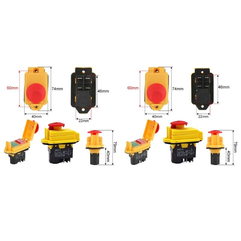 Waterproof Momentary Button with Cover Electromagnetic Switches 4/5 Pin Push Button Simple Installation for Indstrial
