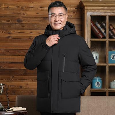 Casacos de inverno para homens de alta qualidade, novos, plus size, meia-idade, jaqueta masculina, com capuz, grossa, quente, parka, pena