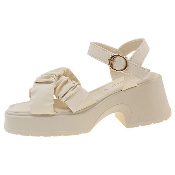 Platform sandals women wear 2025 summer new wedge heel fashion shoes Internet celebrity word with fairy beach shoes