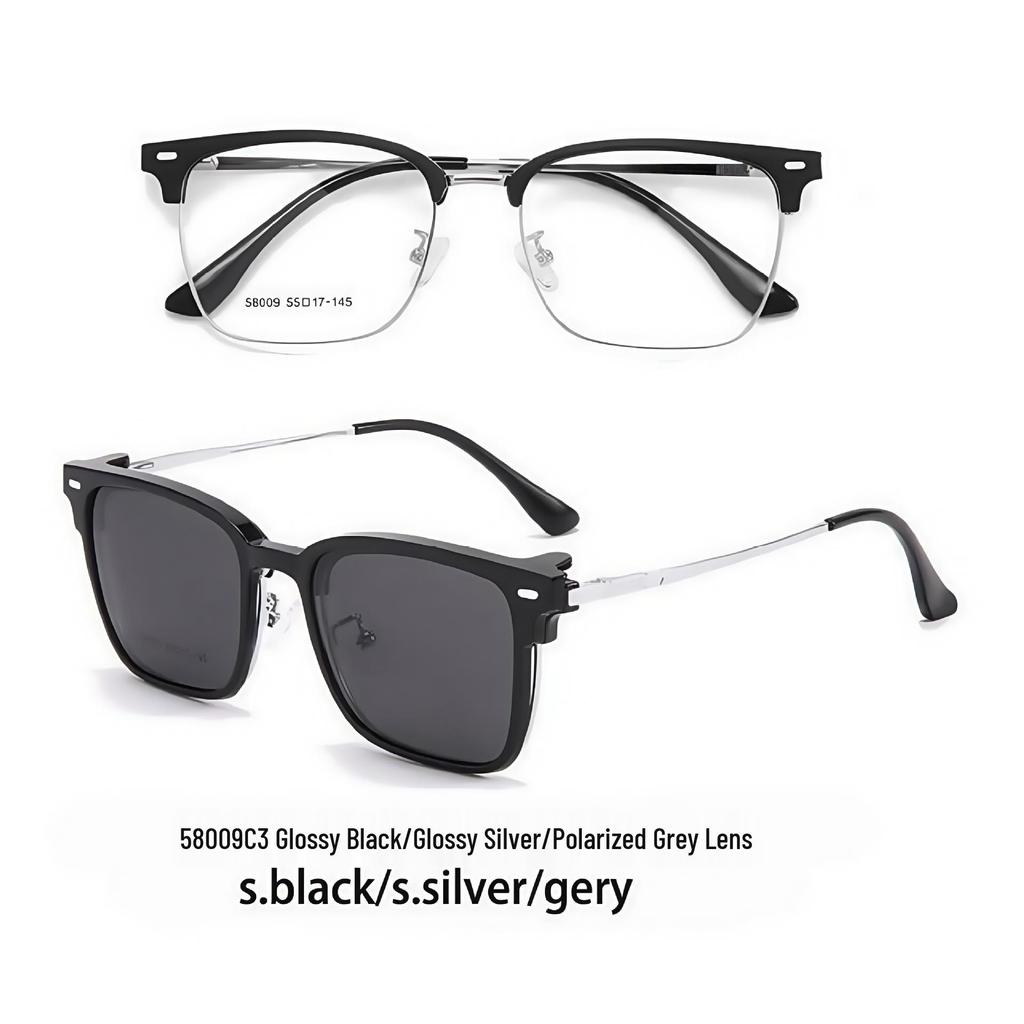 Men's Polarized Semi-Rimless Flip-Up Sunglasses - Magnetic, Minimalist, Outdoor Sports Light Luxury