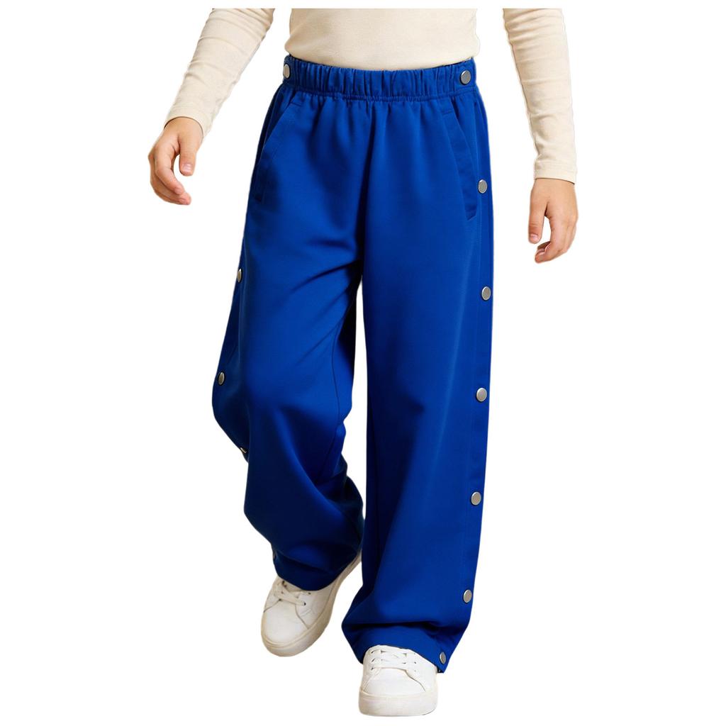 Pantaloni della tuta unisex per bambini con bisogni speciali, abbigliamento adattivo, con bottoni a pressione laterali a strappo
