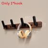 Walnut Wood Wall Hook Rack With Hooks For Entryway And Closet Organizer