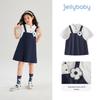 JELLYBABY Girls' Combed Cotton Two-Piece Style Princess Dress