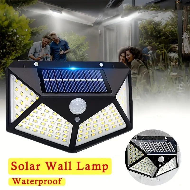 2/4/6PCS Outdoor Solar Lights with 100 LED Motion Sensor Lights 3 Modes Sensor Solar Wall Lights for Garden Patio Garage Decor
