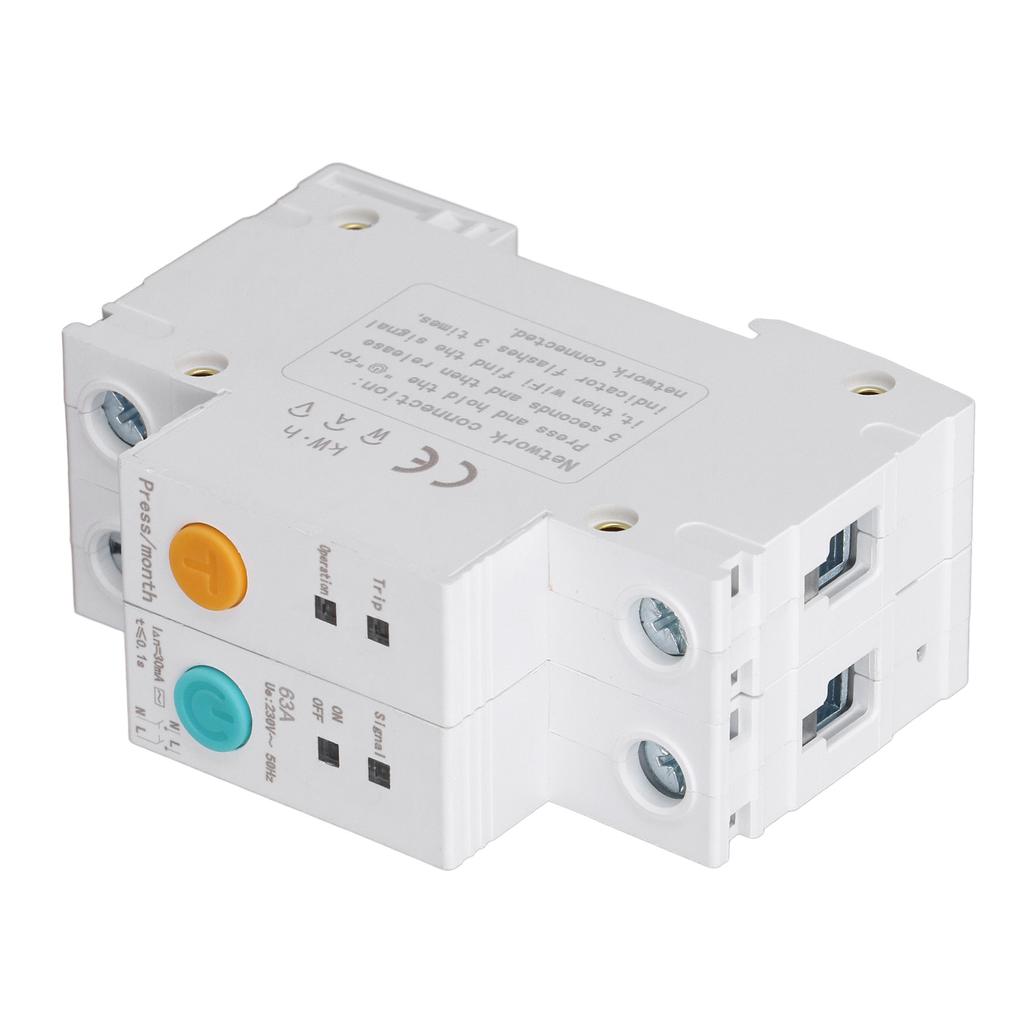 WiFi Smart Circuit Breaker Time Relay Switch Din Rail Mount APP Remote Control Switch 2P AC230V 63A