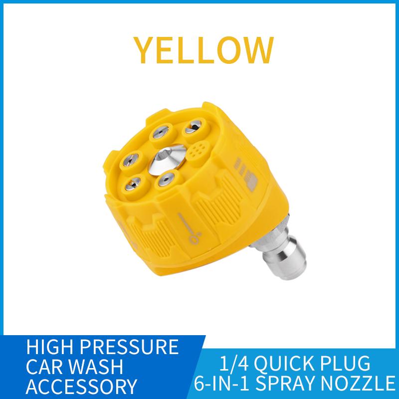 Hochdruckreiniger 6-IN-1-Spray-Düse, mehrere Sprühwinkel mit 1/4 Schnellanschluss für Hochdruckreiniger-Auto