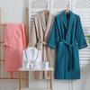 Unisex Waffle Cotton Bathrobe for Spring/Summer - Lightweight Yukata Style for Men and Women.