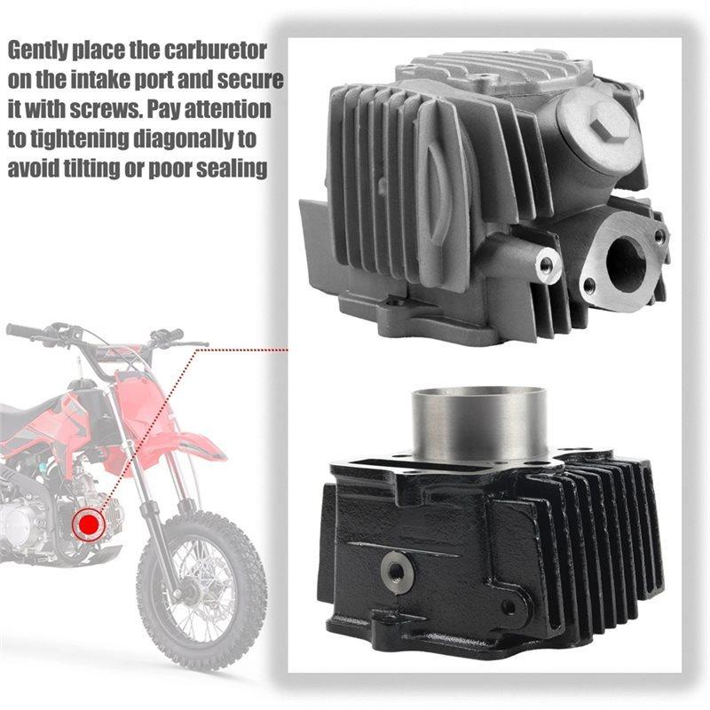 Motorcycle Cylinder Head Barrel Piston Kit Replacement Set 52.4Mm For 110Cc For 110 WS110 C110 ATV UTV