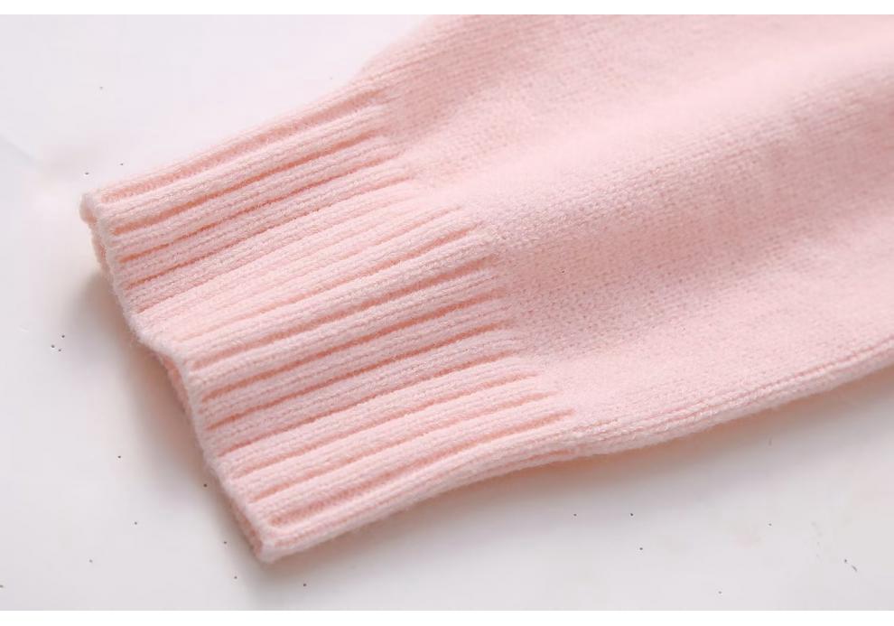 2023 Winter Solid Color Sweet Round Neck Pullover Sweater