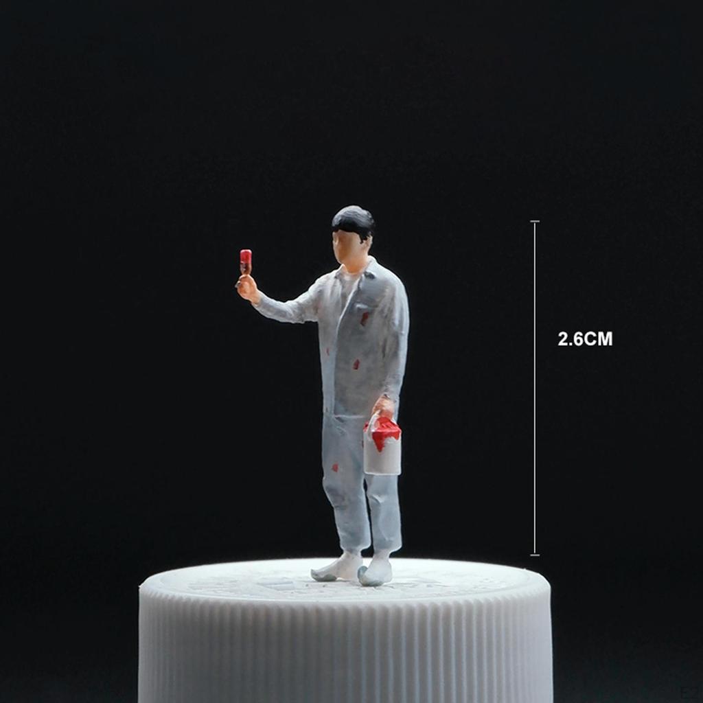 1/64 Diorama Figure Character Painter Resin Street People Miniature Model for Desktop Ornament