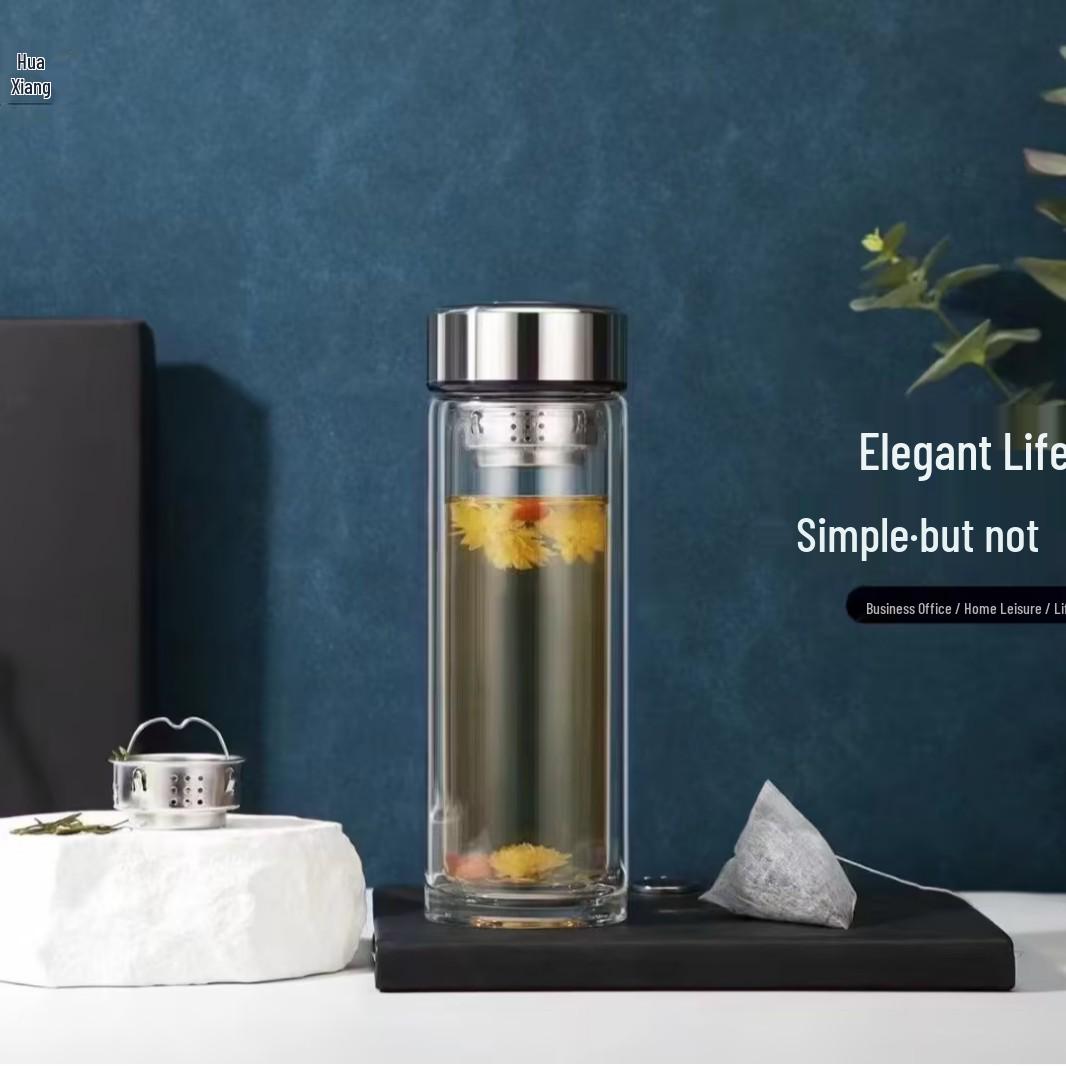 

Huaxiang 2227 Men s Double-Walled Crystal Borosilicate Heat-Resistant Engraved Car Gift Glass 380 ml серебряный