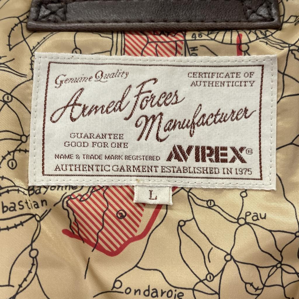 AVIREX 6181013 Brown G-1 Top Gun Flight Jacket Jacket L BrownUsed