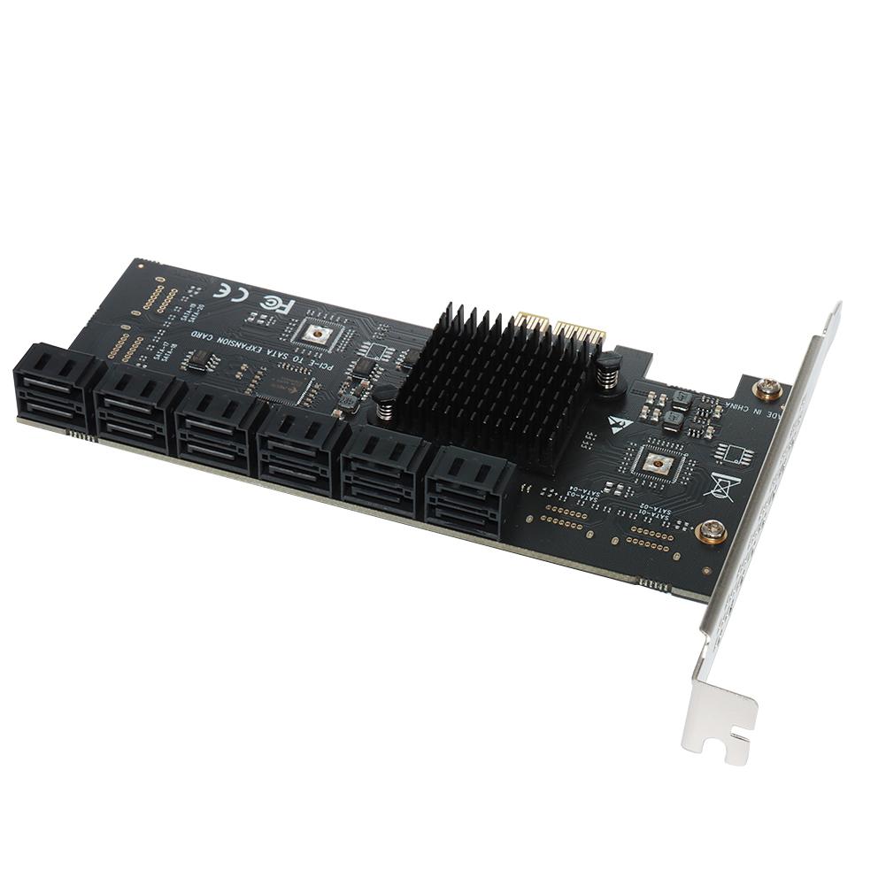 SA3112J PCIE Adapter 12 Port 6Gbps PCI-Express X1 to SATA 3.0 Controller Cards Riser Expansion Card Controller