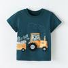 New summer collection: boys’ short-sleeved T-shirt with tractor print – children’s round-neck T-shirt