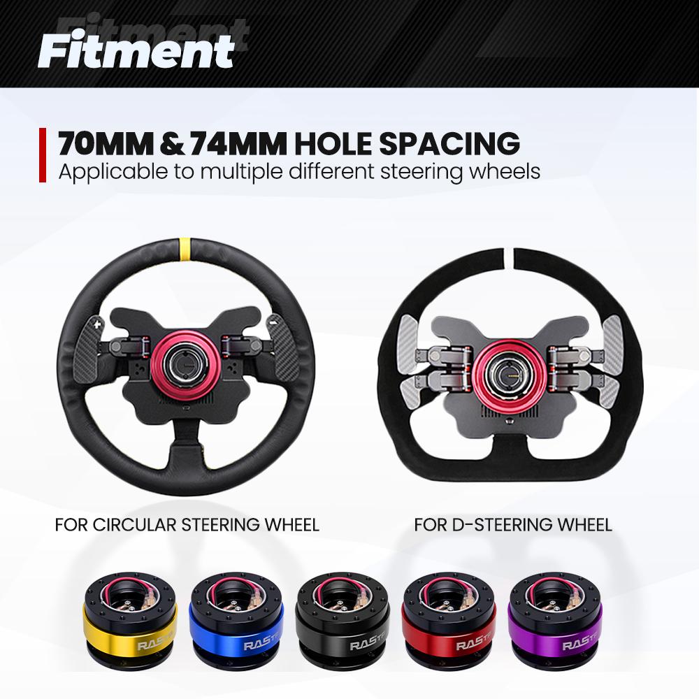 MUGE-Car Steering Wheel Snap Off Quick Release Hub Adapter Boss Kit Aluminum For 6-Hole Steering Wheel Hub Car Accessories QR030