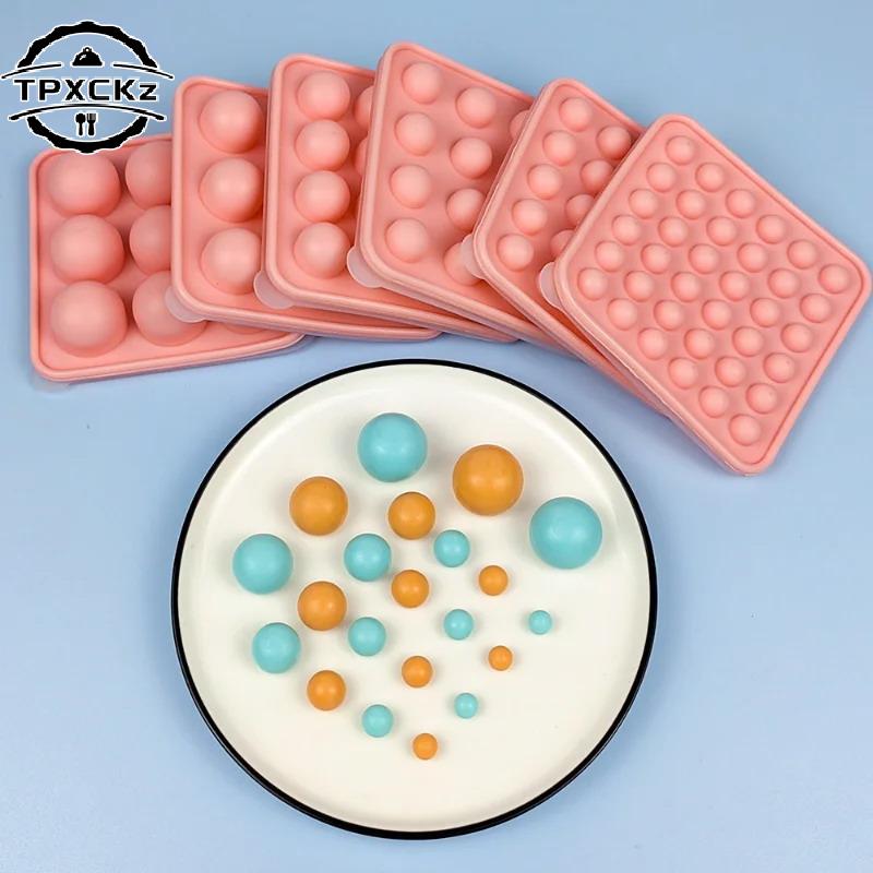 Porous Round Candy Chocolate Silicone Mold W/ Lid DIY Fondant Pudding Ice Cube Mould Valentine's Day Party Wedding Cake Decor