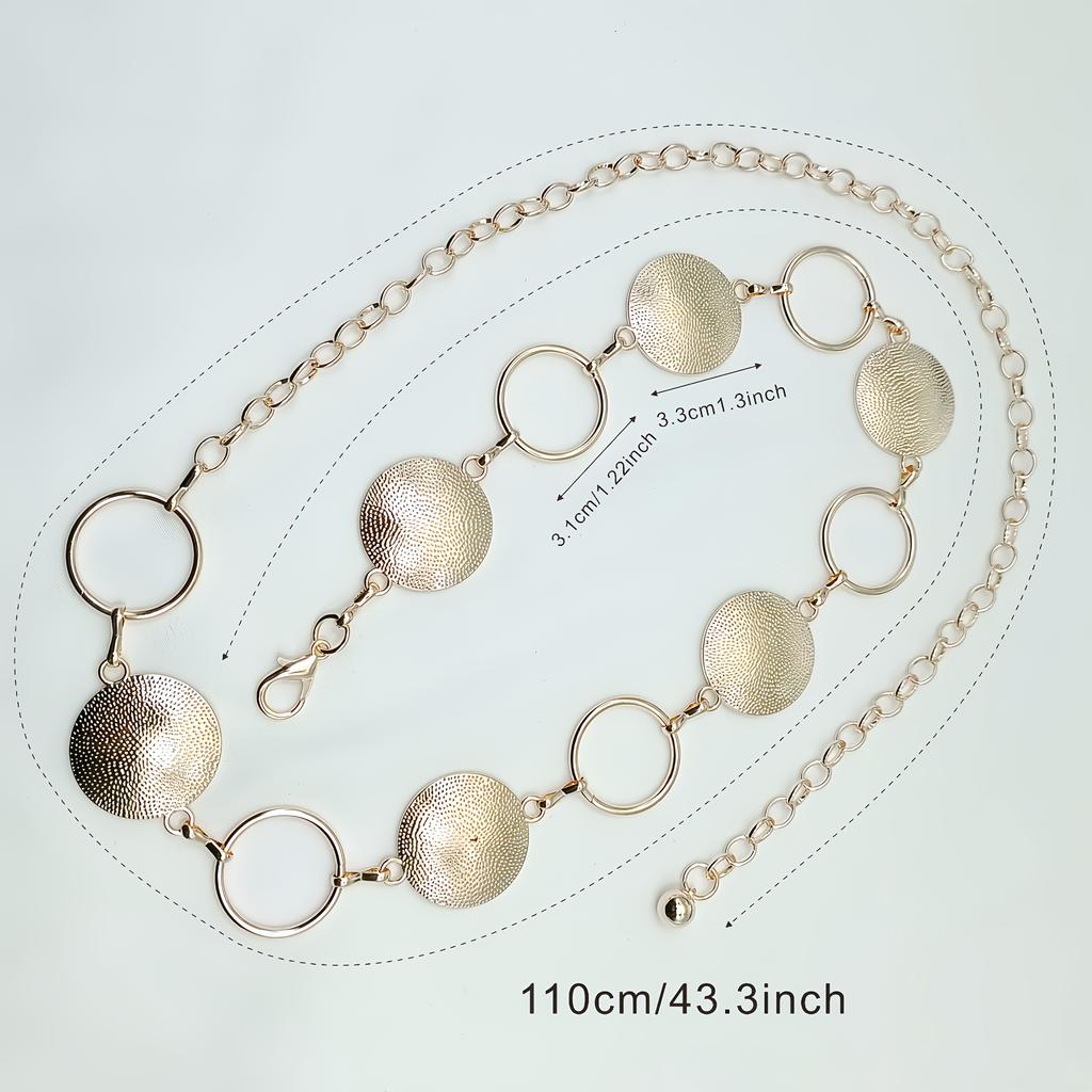 Hip Hop Punk Körperkette, Retro Kreisförmige Taillenkette, Damen Kleider Taillengürtel, Trendige Dekorative Taillenkette Accessoires