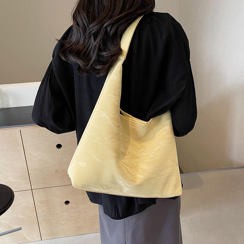Simple Underarm Commuter Handbag Female Summer Fashion Student Class Tote Bag Textured Shoulder Bag