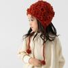 Ear Protection Autumn Winter Hat Solid Color Kids Cap Vintage Hand Knitted Hat  Girl