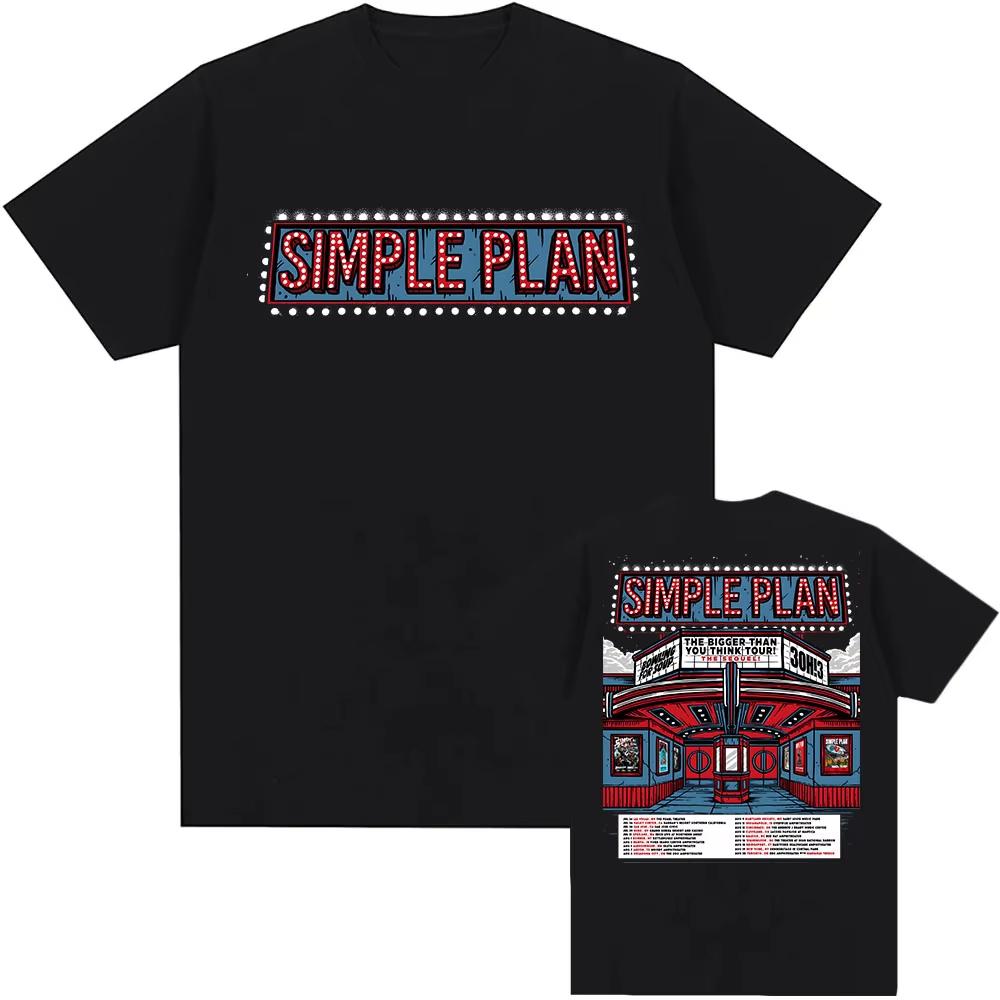 Bigger Than You Think Tour The Sequel Tshirt Simple Plan Band Design Print Tshirts Summer Cotton Short Sleeve Tees Unisex S