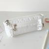 Ins Casual Style Ruffle Pencil Case Aesthetic Multi-Layer Large Capacity Stationery Organizer for School Simplicity Pen Bag