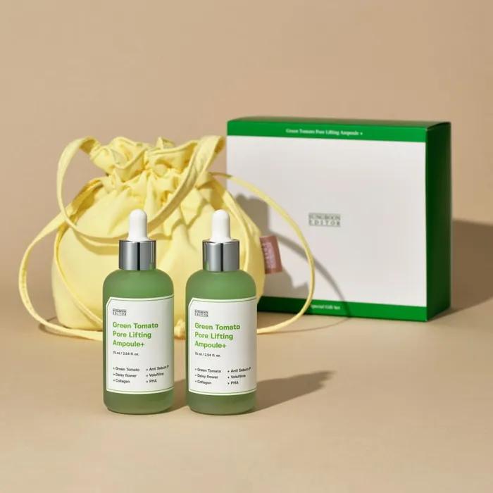 Green Tomato Pore Ampoule 75ml X 2 + Pouch Set