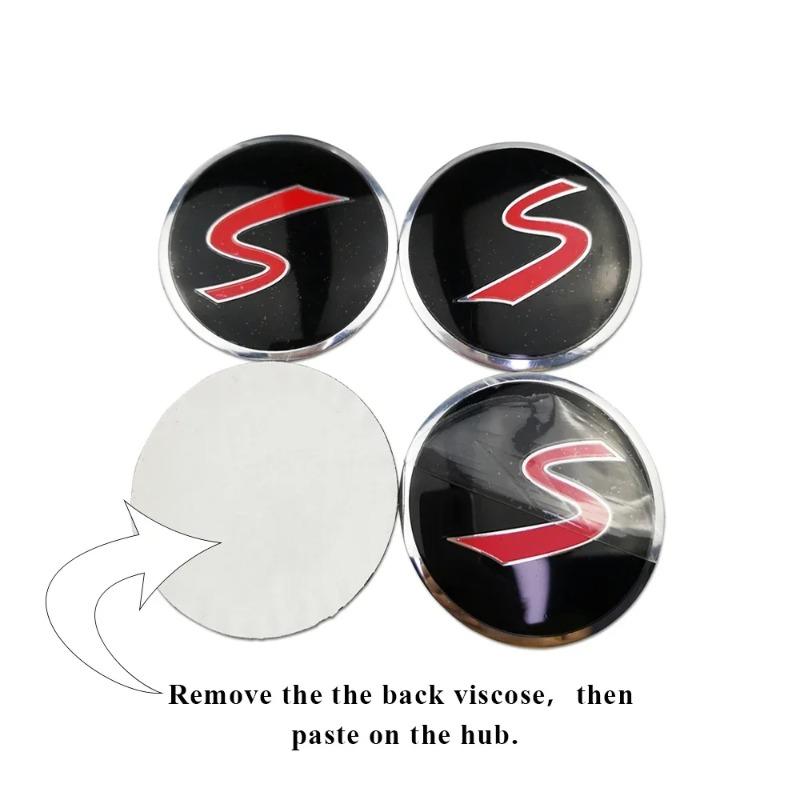 4pcs Car Decals Wheel Hub Center Stickers for Mini Cooper JCW R57 R58 R60 R50 R52 R53 R56 CLUBMAN COUNTRYMAN Logo Accessories