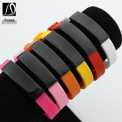 Bracelet en silicone souple multicolore: Bracelet à Bracelet en Acier Inoxydable à Graver, Bijou de Couple Tendance et Simple