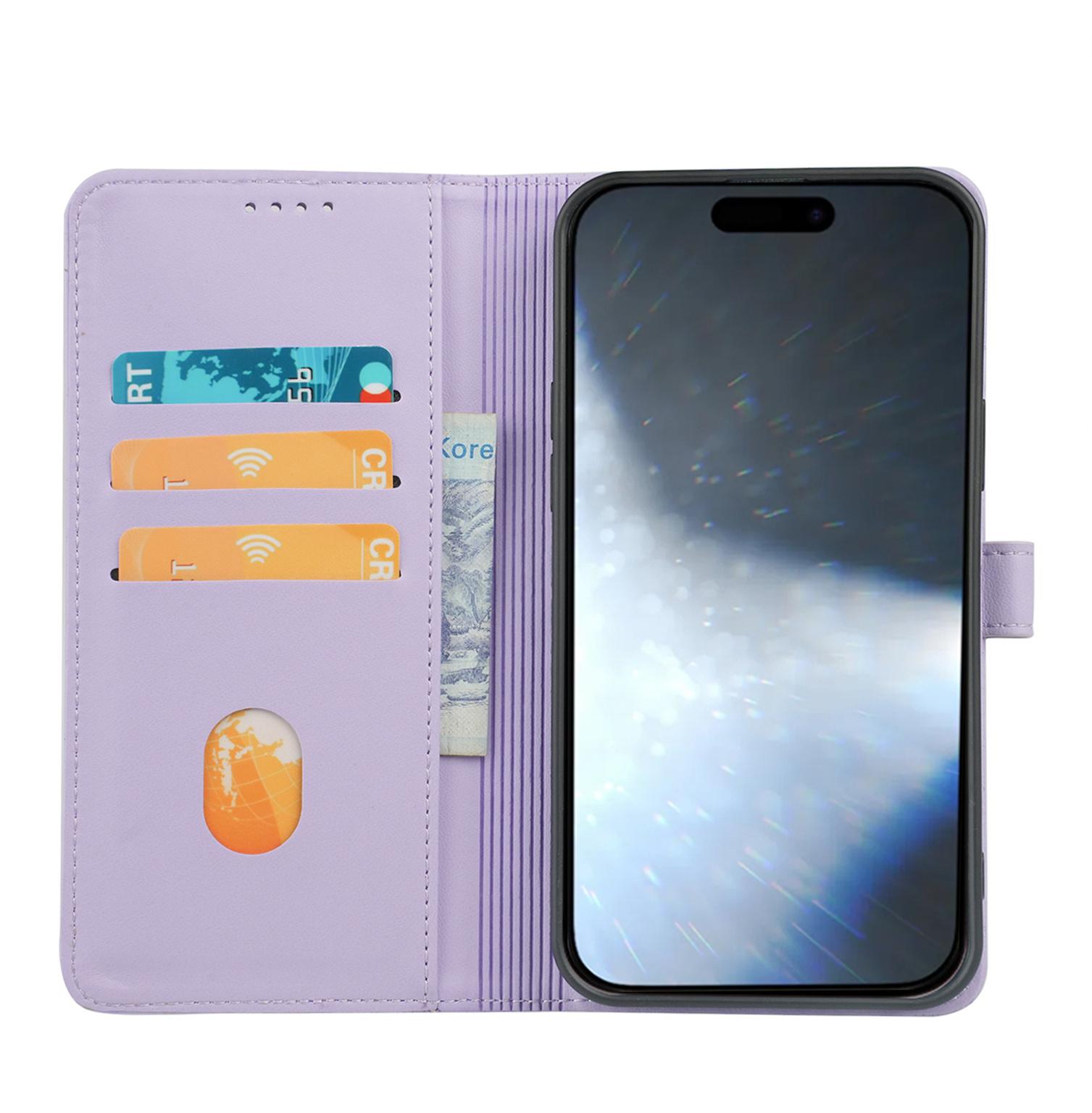 

For iPhone 16 Case Magnetic Clasp Four-Leaf Clover Leather Phone Cover