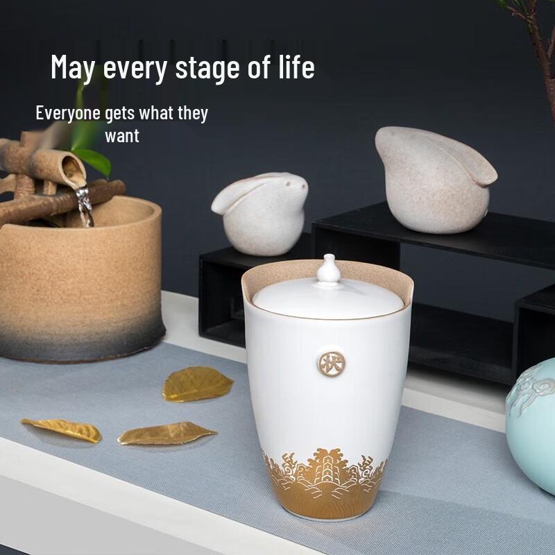 Wanqiantang  Zhuangyuan  Ceramic Office Teacup with Lid