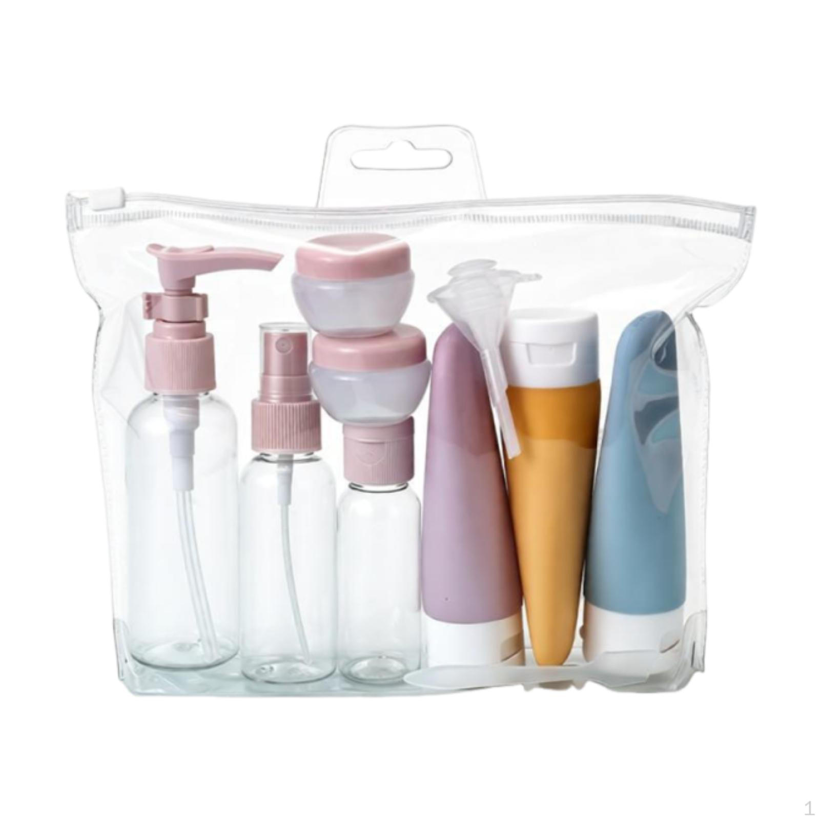 

11 Pieces Travel Bottle Containers Set Leakproof Portable Squeezable Refillable Cosmetic Toiletries Morandi