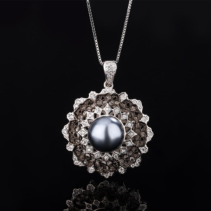 Jewelry Copper Bottom Gray-Plated Pearl Retro Brushed Set 12-10Mm