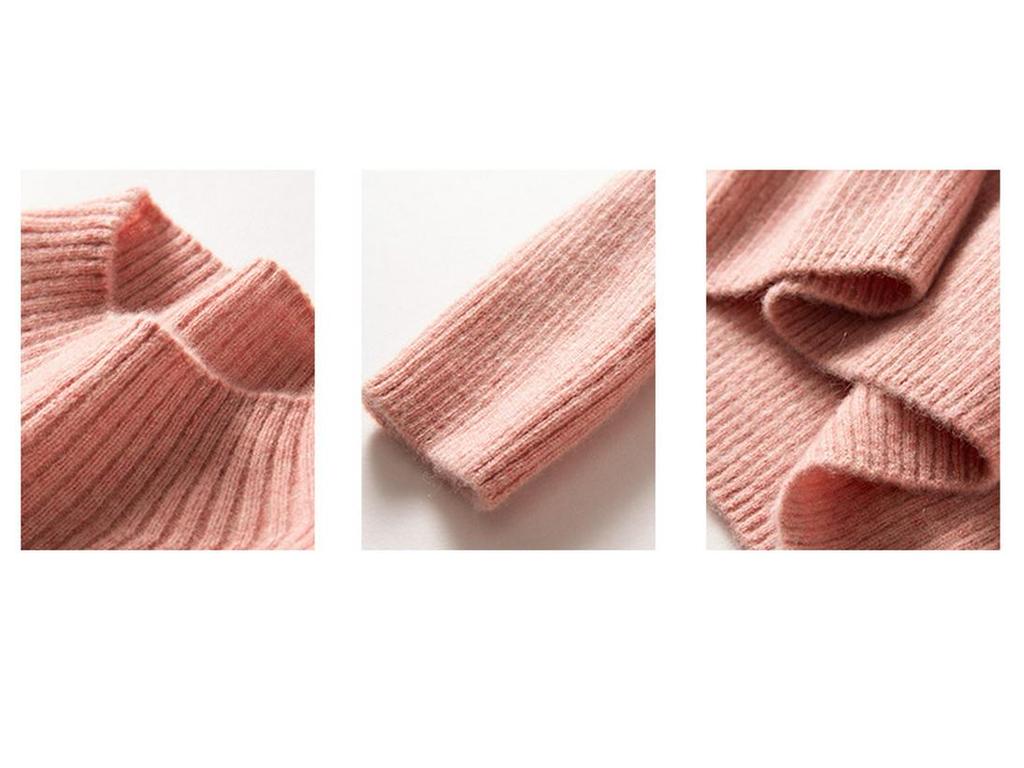 Women's Slim-Fit Cashmere Ribbed Mock Neck Sweater