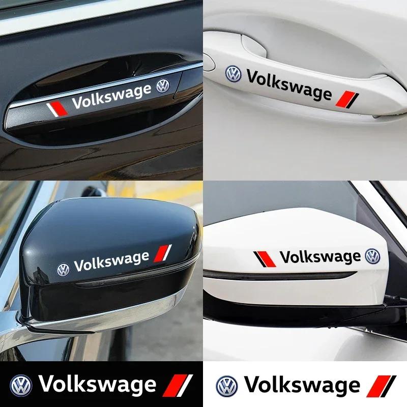B6 2025 Hot For Volkswagen 4PCS Car Door Handle Sline Badge Decoration Sticker Auto Applique Accessories For Volkswagen VW Golf