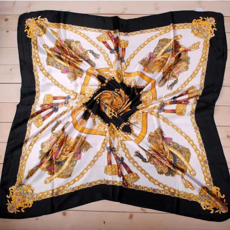 Silk Scarves Women Luxury Brand Summer Fashion Designer Head Hair Scarf Hijab Bandana Foulard Femme Headscarf