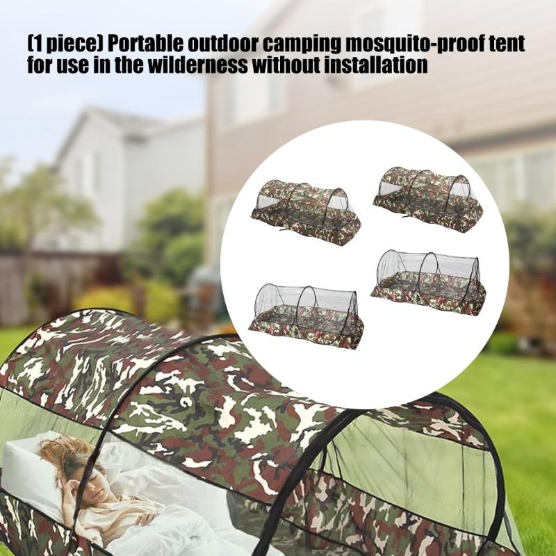Faltzelt Einzel-/Doppelperson Outdoor Camping Moskitonetz Zelt Atmungsaktiv Bequem Netz Schlafnetz für Camping, Angeln
