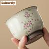 110 ml Imitation Song Ru Kiln Keramik-Teetasse mit Pfirsichzweig, Ruyi-Tasse, einzelne Teeschale für den Haushalt, persönlicher Becher, Chazhan, chinesisches Teeservice